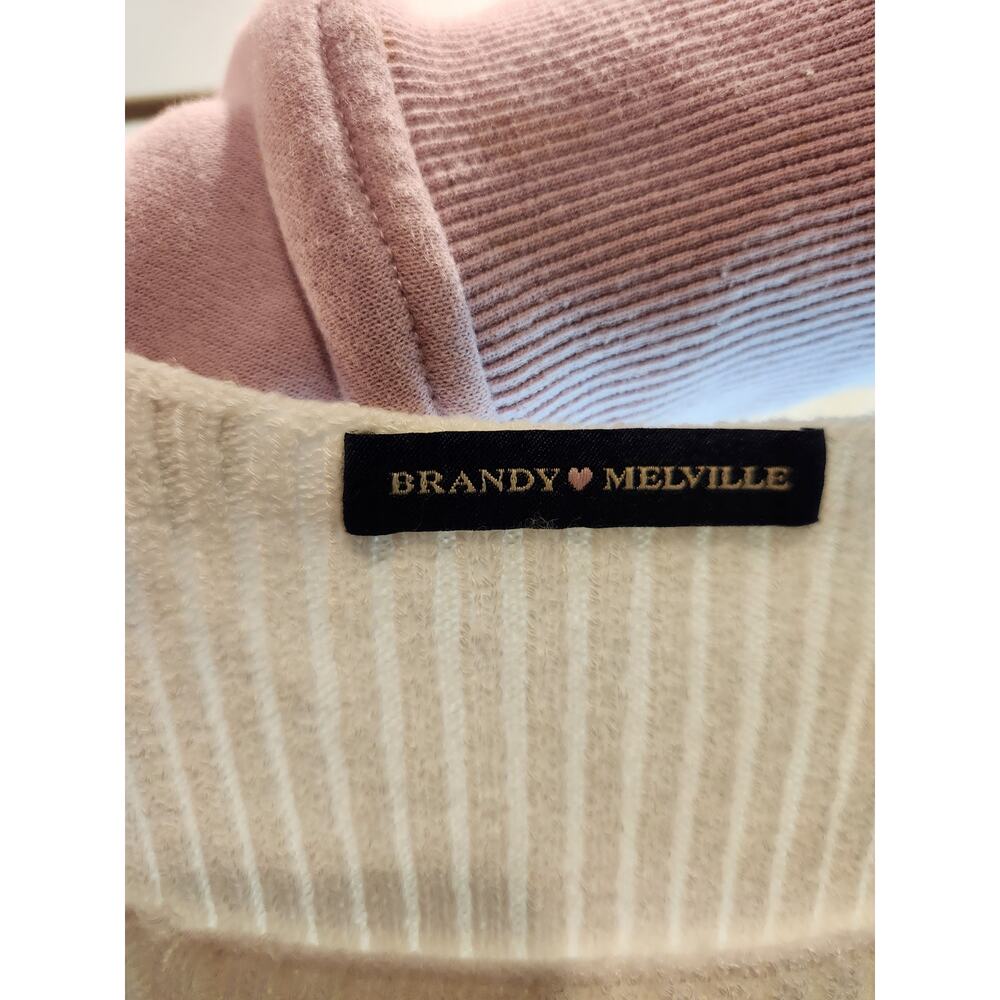 Brandy Melville Ivory Ribbed Knit Tank Top | One Size | Minimalist Essential - Picture 2 of 3